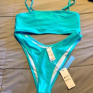 Bandeau high cut bikini NWT